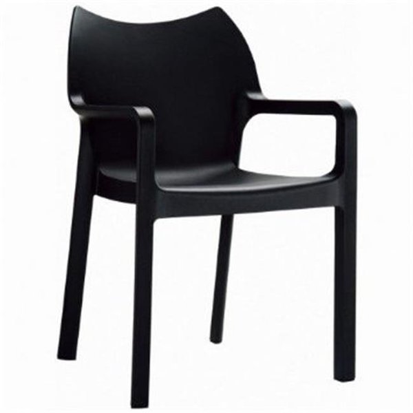 Compamia Compamia ISP028-BLA Diva Resin Outdoor Dining Arm Chair Black -  set of 2 ISP028-BLA